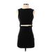LUCCA Casual Dress - Mini High Neck Sleeveless: Black Solid Dresses - Women's Size Small