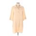 Shein Casual Dress - Shirtdress Collared 3/4 sleeves: Tan Solid Dresses - Women's Size Medium