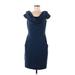 Calvin Klein Casual Dress - Sheath: Blue Solid Dresses - Women's Size 6