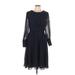 Venus Casual Dress - A-Line Crew Neck Long sleeves: Black Solid Dresses - Women's Size 10