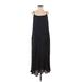 Banana Republic Casual Dress - Midi Scoop Neck Sleeveless: Black Print Dresses - Women's Size 4