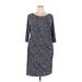 Lauren by Ralph Lauren Casual Dress: Blue Marled Dresses - Women's Size 20