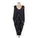 BCBGMAXAZRIA Casual Dress - Midi Scoop Neck Sleeveless: Black Chevron/Herringbone Dresses - Women's Size Small