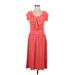 Mikarose Casual Dress - A-Line Scoop Neck Short sleeves: Pink Print Dresses - Women's Size Medium
