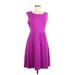 Old Navy Casual Dress - Fit & Flare: Purple Solid Dresses - Women's Size Medium