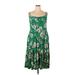 Torrid Casual Dress - A-Line Scoop Neck Sleeveless: Green Print Dresses - Women's Size 3X Plus