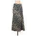 Zara Formal Midi Skirt Calf Length: Ivory Leopard Print Bottoms - Women's Size Small