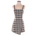 Forever 21 Casual Dress - Mini Square Sleeveless: Brown Checkered/Gingham Dresses - Women's Size Small