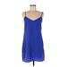ASOS Casual Dress - Mini V-Neck Sleeveless: Blue Solid Dresses - Women's Size 6