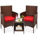 Underyr Deck Chair w/ Cushions, Wicker in Red/Brown | 32.2 H x 21.7 W x 23 D in | Wayfair chair-1610