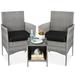 Underyr Deck Chair w/ Cushions, Wicker in Gray/Black | 32.2 H x 21.7 W x 23 D in | Wayfair chair-1612