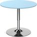 Anadea 23.5" Round Pub Table, 360 Degree Swivel Cocktail Bar Table w/ Black Leg, Adjustable Height Wood/Metal in Gray/Blue | Wayfair M019824