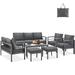 Hokku Designs Raenelle 9 - Person Outdoor Seating Group w/ Cushions Metal in Black | 31.5 H x 72.8 W x 23.6 D in | Wayfair