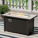 Arlmont & Co. Shireena 24.7" H x 44.5" W Steel Outdoor Fire Pit Table Steel in Black/Gray | 24.7 H x 44.5 W x 23 D in | Wayfair