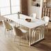 Everly Quinn Arigato Dining table & chair combination Metal in Gray/White | 29.53 H x 31.5 W x 62.99 D in | Wayfair