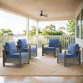 Latitude Run® Zaniya Wicker；Powder Coated Steel Outdoor Lounge Chair in Gray | 29 H x 29 W x 29 D in | Wayfair A008AB1716534081A70057017DE46D0C