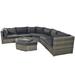Latitude Run® Aeroome 110.23" Wide Outdoor L-Shaped Patio Sectional Set w/ Cushions | 27.63 H x 110.23 W x 110.23 D in | Wayfair