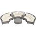 Red Barrel Studio® Maazin 130.33" Wide Outdoor Patio Sectional Set w/ Cushions in Pink/Gray/White | 30.73 H x 130.33 W x 84.63 D in | Wayfair