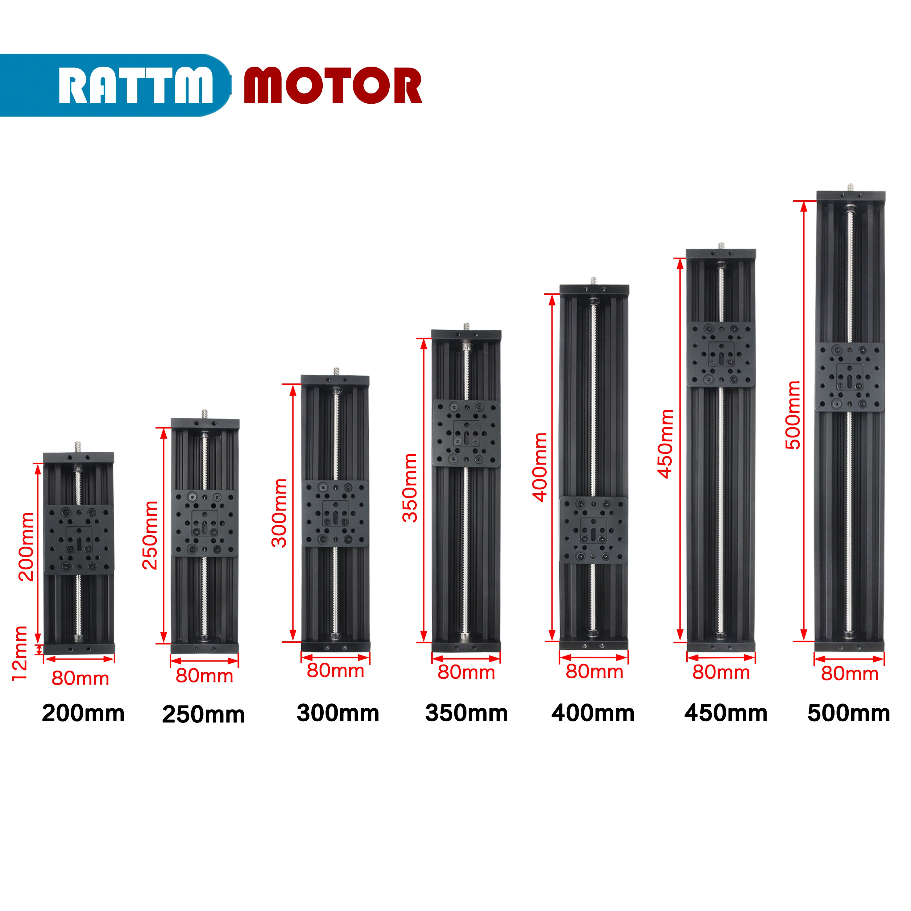 4080U Z-Achse Kugelumlaufspindel Schiebetisch Linearführung Aktuator Kit für CNC 3D-Drucker 250/200/300/350/ 400/450/500 mm Image