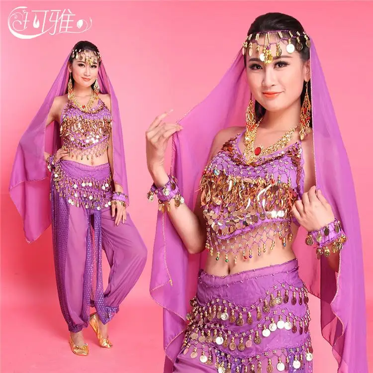 6-farben Bauchtanz Kostüm Set Frauen Performance Wear Indisches Kleid Bollywood Kostüm Hochwertiges Bauchtanz Set Image