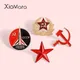 Épingle en émail rétro étoile pointue socialiste symbole des dangers étoile rouge marteau