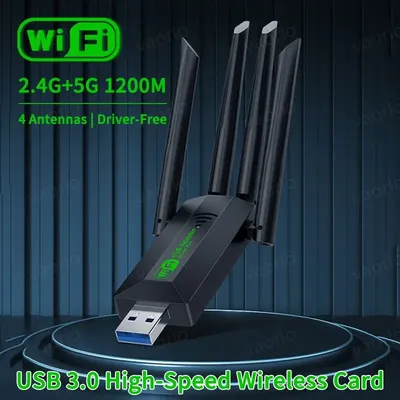 4 Antennen WiFi USB Adapter Dual Band 2,4G + 5Ghz 1200Mbps Wi-Fi Dongle USB 3,0 High-Speed Wireless Karte Empfänger Für PC/Laptop Win