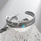 Bracelets Ouverts Rétro pour Homme et Femme Plume Bleu Turquoise Bracelet Mode Personnalisé