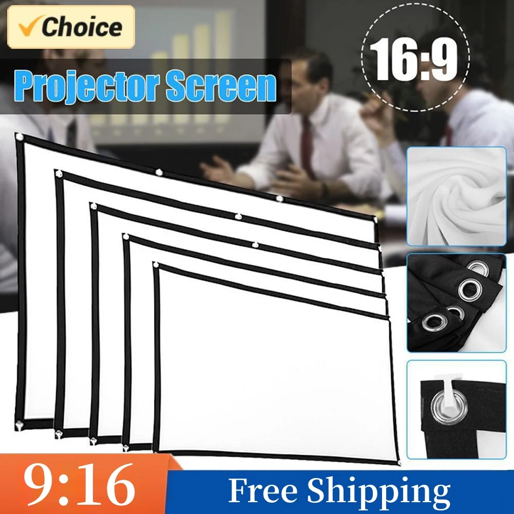 Tragbare Projektions wand einfacher Vorhang 60 72 84 100 120 150 Zoll Projektions wände für Home Outdoor Office Projektor Image
