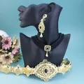 Sunspicems-Ensembles de bijoux marocains pour femmes ceinture caftan perles collier ras du cou