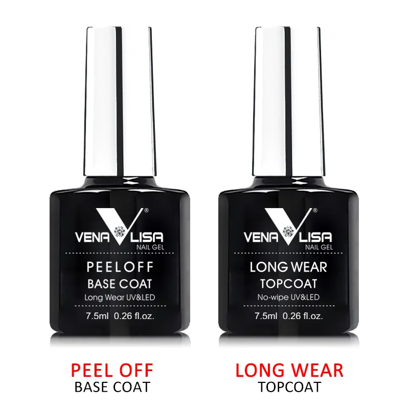 VENALISA Neuankömmling Long Wear Tempered Nowipe Top Coat Easy Peel Off Water Base Coat Basic Nail Gel Polish Emaille Lack Gels Image