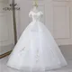 Robe de Mariée de Grande Taille avec Col en V Vêtement de Luxe avec Broderie en Dentelle et Perles