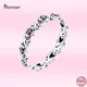 Bamoer Neue Klassische Vintage Muster Ringe Echt 925 Sterling Silber Blume Ringe für Frauen