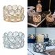 Crystal Tealight Candle Lantern Holders Gold Silver Candlesticks For Wedding Xmas Party Dinner Table