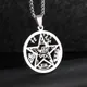 Jewish Four-Letter Hebrew Witchcraft Five-Pointed Star Stainless Steel Pendant Necklace Religious