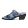 Denim Mid-heel Slippers Suitable For Summer It Is Recommended To Place An Order In A Larger Size!!!