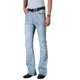 Spring 2024 Vintage Flared Jeans For Men Boot Cut Denim Jeans Classic Bell Bottom Casual Pants