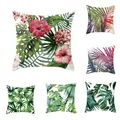 Tropical Plants Cushion Cover Summer Green Leaves Tropical Plants Pillow Case Home Textiles