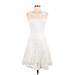 French Connection Cocktail Dress - Fit & Flare: White Dresses - Women's Size 6
