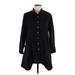 Comfy U.S.A. Casual Dress - Shirtdress: Black Dresses - Women's Size Large