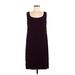 After Dark Casual Dress - Slip dress: Burgundy Solid Dresses - Women's Size 8