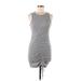 Forever 21 Cocktail Dress - Bodycon Crew Neck Sleeveless: Gray Print Dresses - Women's Size Medium