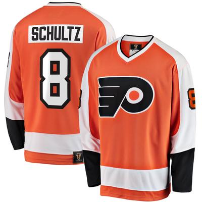 Orangefarbenes Dave Schultz Fanatics-Trikot für Herren der Philadelphia Flyers Premier Breakaway im Ruhestand Image