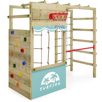 Klettergerüst Spielturm Smart Action Gartenspielgerät mit Kletterwand & Spiel-Zubehör - pastellblau