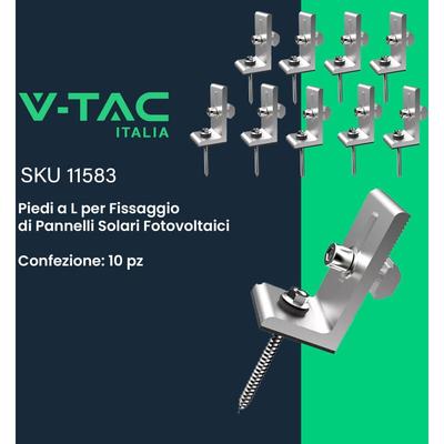 V-tac - L-Fuß für die Befestigung von Photovoltaik-Solarmodulen 10 Stk. Image