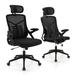 Costway Ergonomic Mesh Office Chair with Lumbar Support and Rocking Function-Black