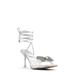 Nadeline Crystal Bow Ankle Wrap Sandal