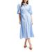 Keyhole Cotton Midi Shirtdress