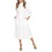 Oversize Long Sleeve Stretch Organic Cotton Shirtdress