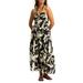 Birds Of Paradise Halter Tiered Cotton Cover-up Maxi Dress