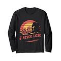 Retro Vintage Sunset, ich verliere nie, entweder ich gewinne oder ich lerne Langarmshirt